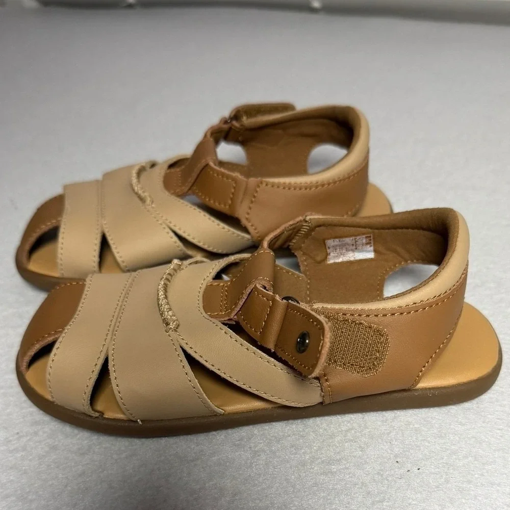 UGG Kids Kolding Sandals Chestnut Sand Leather Fisherman Size 12 Toddler